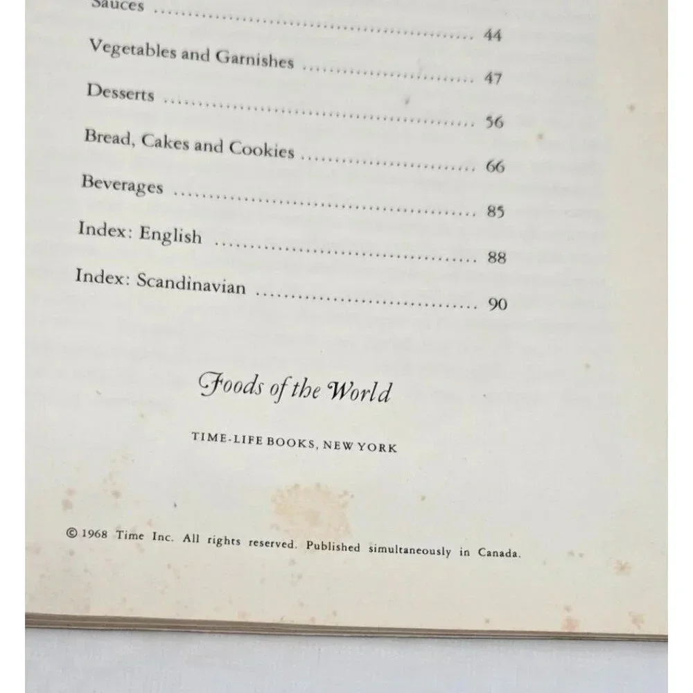 Recipes The Cooking Of Scandinavia Foods Of The World Time/Life Cookbook 1968